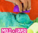 10 Ounces of SlimySand in 2 (Blue and Green), 2 Rollers & Stamps, Reusable Storage Container. Super Stretchy & Moldable!, 5oz