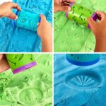 Galaxy/Ocean, 10 Ounces of SlimySand in 2 (Blue and Green), 2 Rollers & Stamps, Reusable Storage Container. Super Stretchy & Moldable!, 5oz