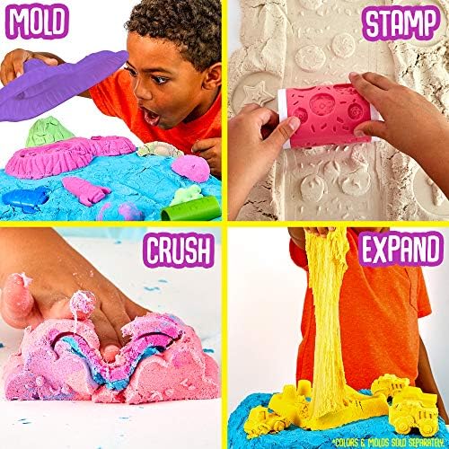 SLIMYGLOOP Slimy Sand, 3 Lbs of Stretchable, Expandable, Moldable Cloud Slime, Non Stick, Slimy Play in A Resealable Bag, Great for Sensory Bins, Sensory Toys for Less-Mess Fun, Ages 3, 4, 5, 6, 7