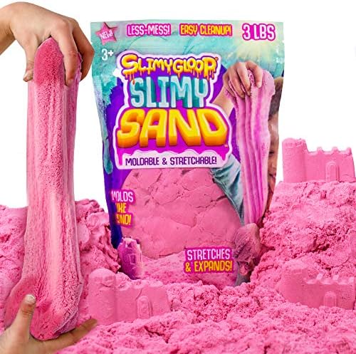 3 Lbs of Stretchable, Expandable, Moldable Cloud Slime, Non Stick, Slimy Play Sand in A Resealable Bag, Pink- A Sensory Activity