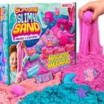 Magical Mermaid, 3 Pounds of SlimySand in 3 Colors (Purple, Blue Glitter & Pink),7 3D Molds & More! Reusable Box. Super Stretchy & Moldable Cloud Slime, Great For Tactile Fun, Multi