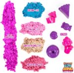 Sweet Treats, 2 Pounds of SlimySand in 5 Colors (Pink Glitter, White Glitter, and Pink, Blue and Purple), 6 3D Molds & Reusable Box For Play. Super Stretchy & Moldable Cloud Slime!