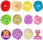 SLIMYGLOOP Value Pack by Horizon Group USA, Includes Over 3 lbs. of Stretchable, Expandable, Moldable, Non-Stick Slimy Play Sand in Resealable Bags, 10