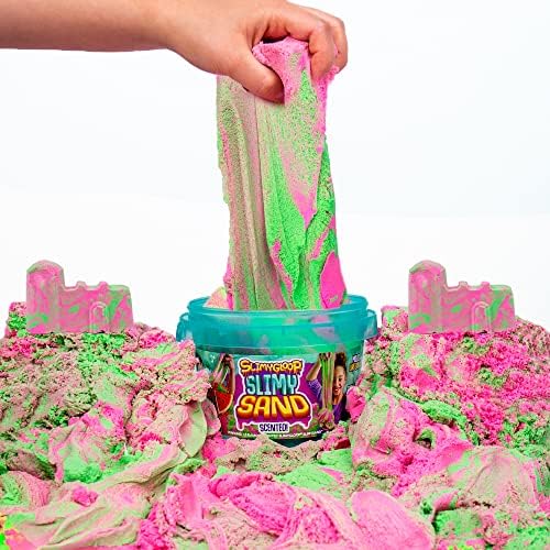 Watermelon SLIMYGLOOP Slimy Sand 1.5 lb. Bucket – Pink & Neon Green Scented Bucket for Kids Ages 3+